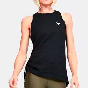 Under Armour Women's Project Rock Charged Cotton Tank 1355715-001 Black NWT